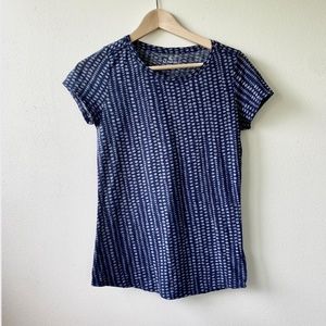 Navy and Grey Athleta Polk-a-Dot Tee